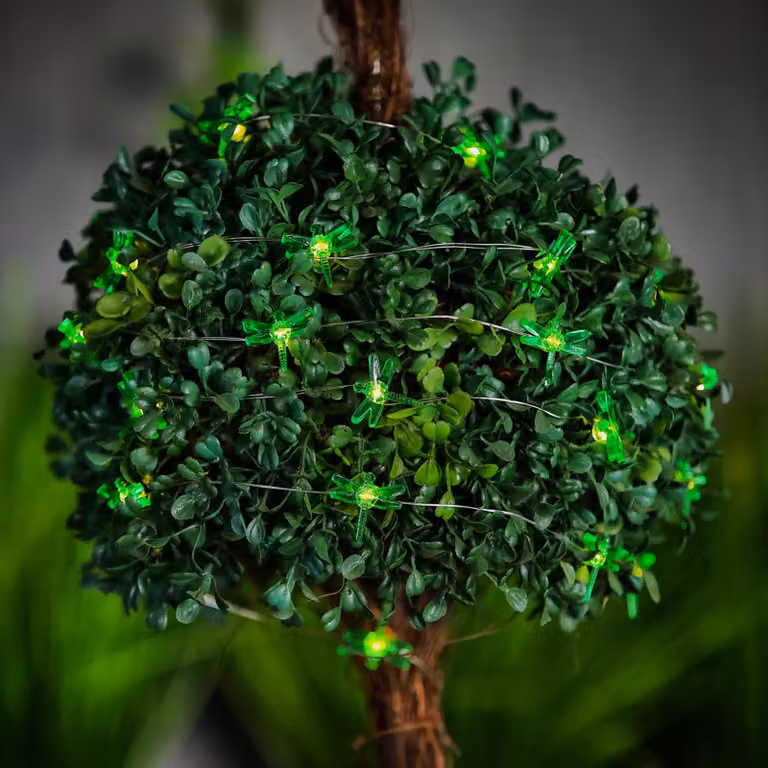 Catena luminosa a LED alimentata a energia solare – Libellula – 2,4 metri – 25 LED – luce bianco caldo – 1 pezzo [58220E]