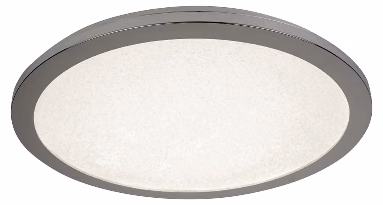 Plafoniera Contemporanea Scilly Policarbonato Cromo Bianco Led 17,5W 4000K