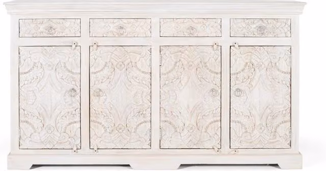 Credenza in legno di mango bianco in stile shabby chic per la tua sala da pranzo