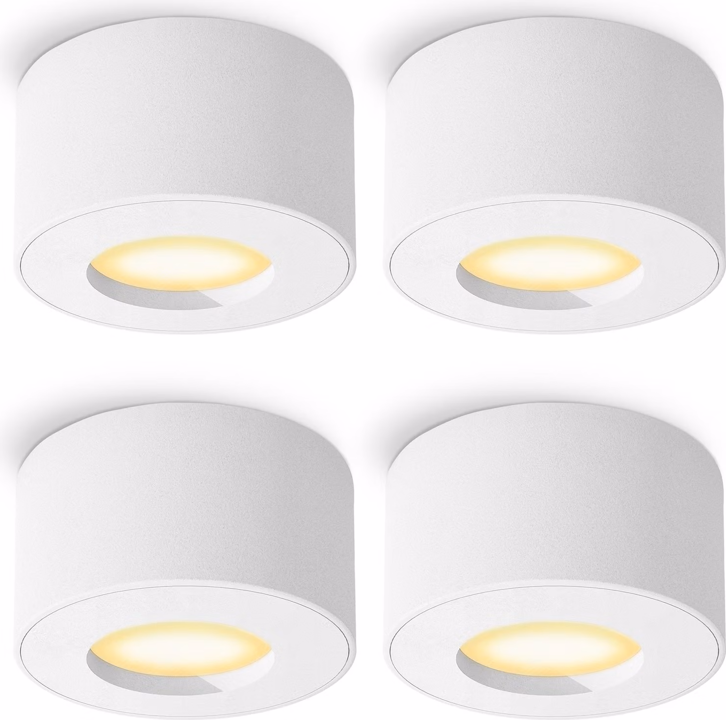 SSC-LUXon Set di 4 faretti da superficie CELI-1 IP44 con fourSTEP Dimmerabile senza dimmer LED 230V - Spot bianco 4W bianco caldo angolo di emissione stretto