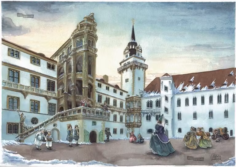Calendario dell'Avvento "La Bella Addormentata" - Castello di Hartenfels - Carta 38x27 cm