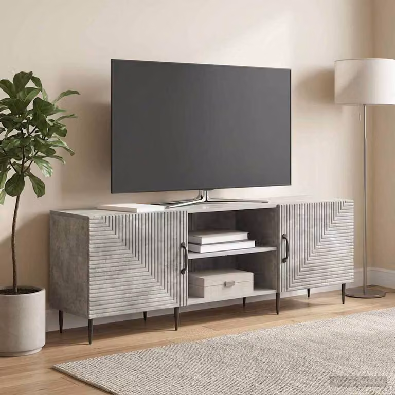 Mobile TV vidaXL in stile vintage, Grigio, L 150 x P 31 x H 50 cm