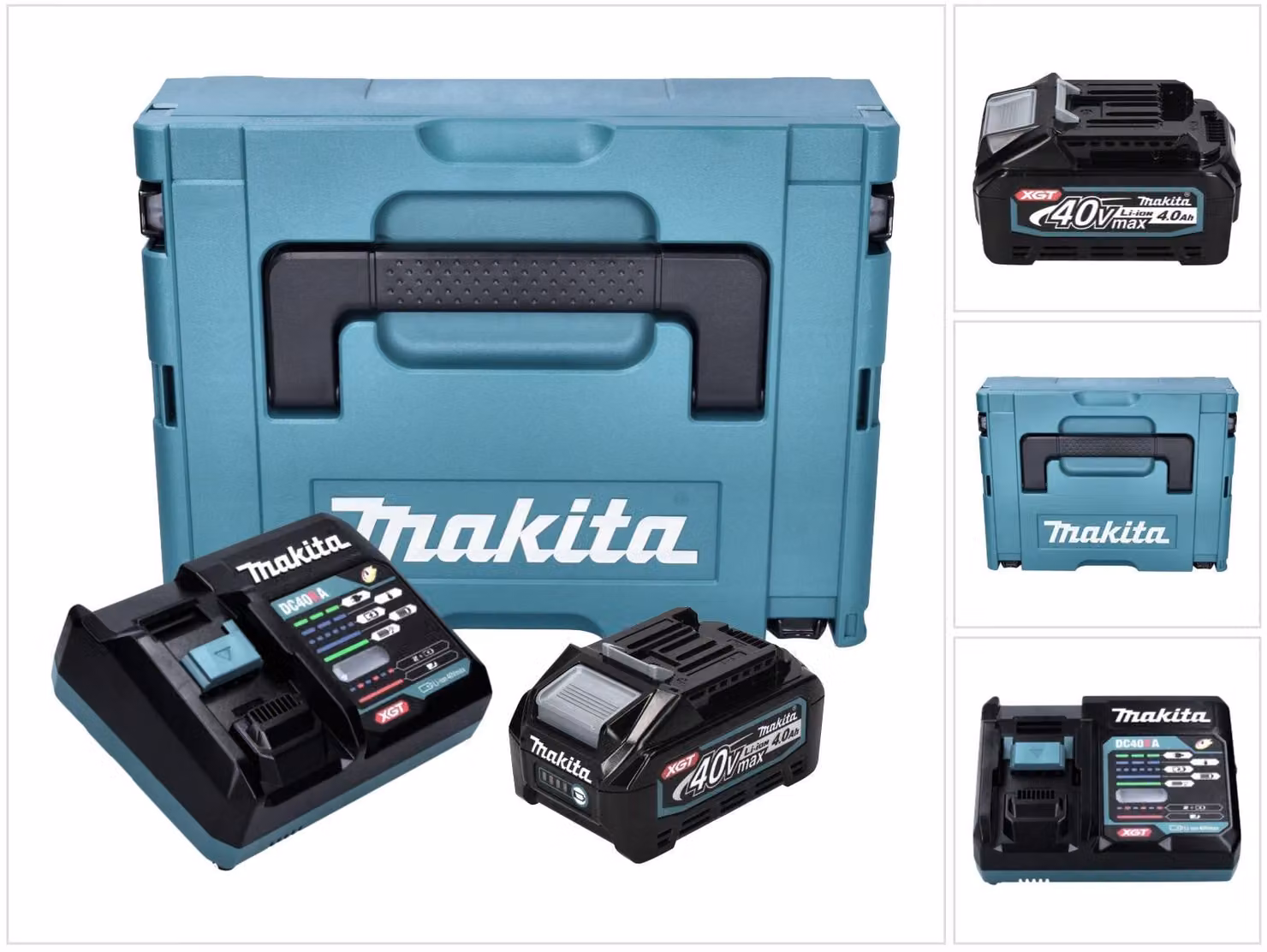 Kit di alimentazione Makita 1x batteria BL 4040 40 V max. 4,0 Ah XGT + caricatore DC 40 RA + Makpac