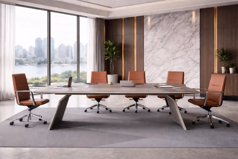 Tavolo da conferenza di design di alta qualità, tavolo per riunioni color marrone