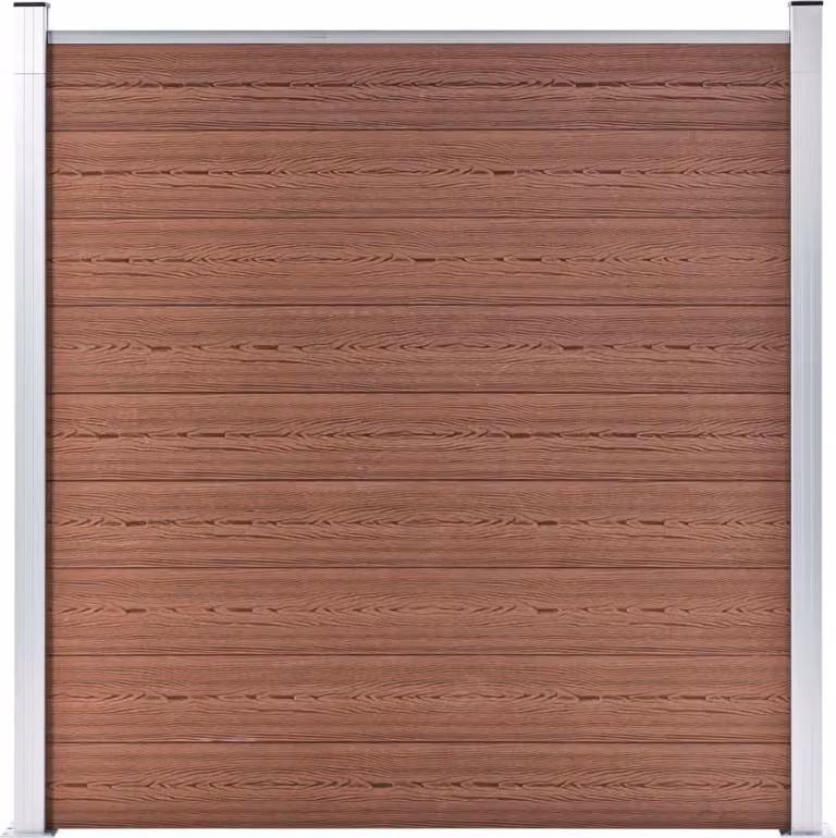 Pannelli Recinzione 10 Quadrati 1 Inclinato 1830x186cm Marrone