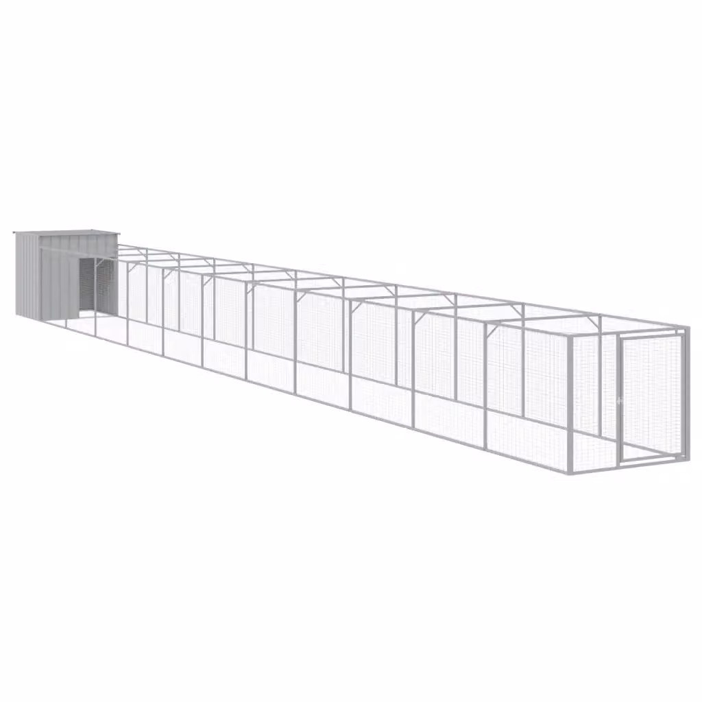 Casetta per cani vidaXL in metallo grigio resistente alle intemperie L: 110 cm, P: 103 cm, H: 110 cm – 2