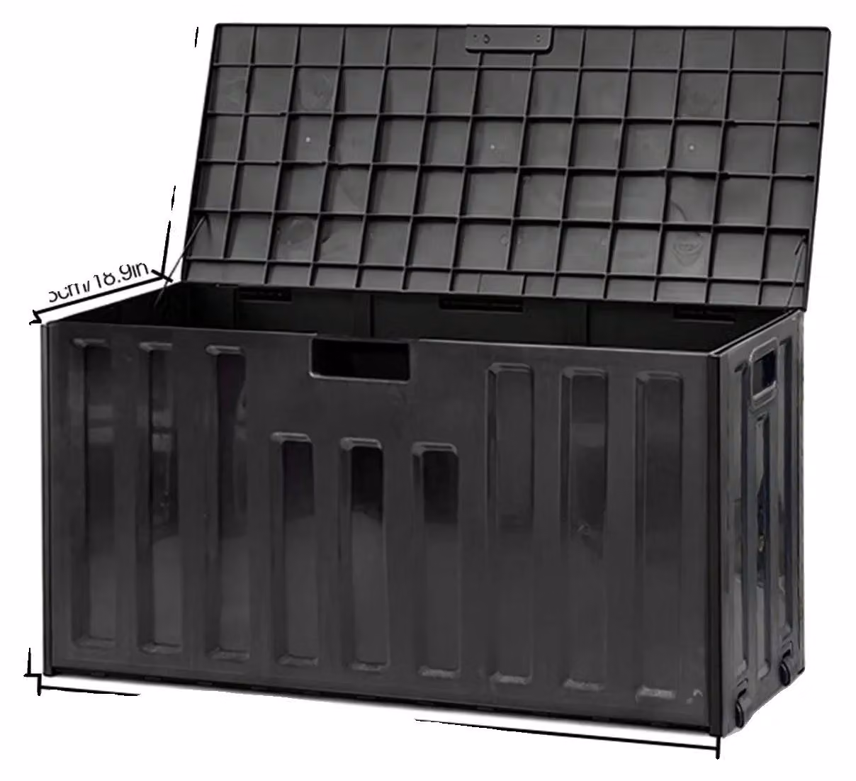 Contenitore esterno, resistente alle intemperie, con coperchio con serratura, colore nero - Modello 1