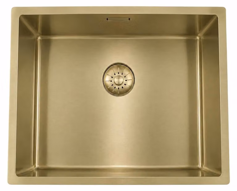 Pure.Sink Comfort PVD Lavello dorato 50x40 cm, raggio 10 mm, da incasso, a filo piano e da appoggio PCM5040-60