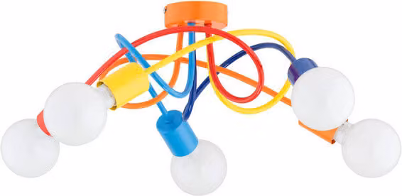 Lampada da soffitto industriale a 5 punti colorata BOSTON 5xE27 15W ALF63239 Alfa