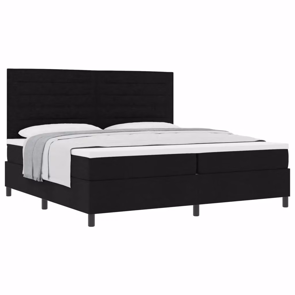 Letto a molle con materasso vidaXL in tessuto nero L/P/H: 200 x 200 x 28 cm – 2