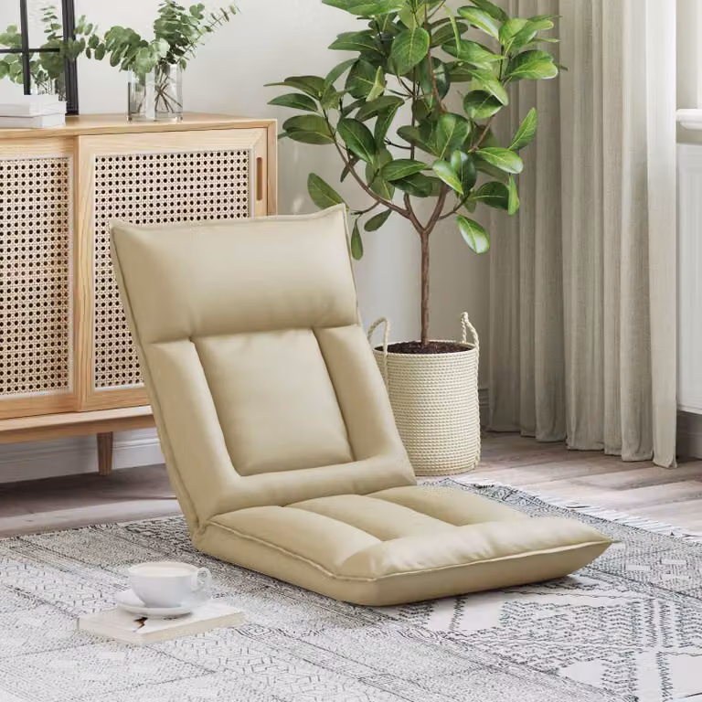 Sedia a pavimento regolabile vidaXL in similpelle beige