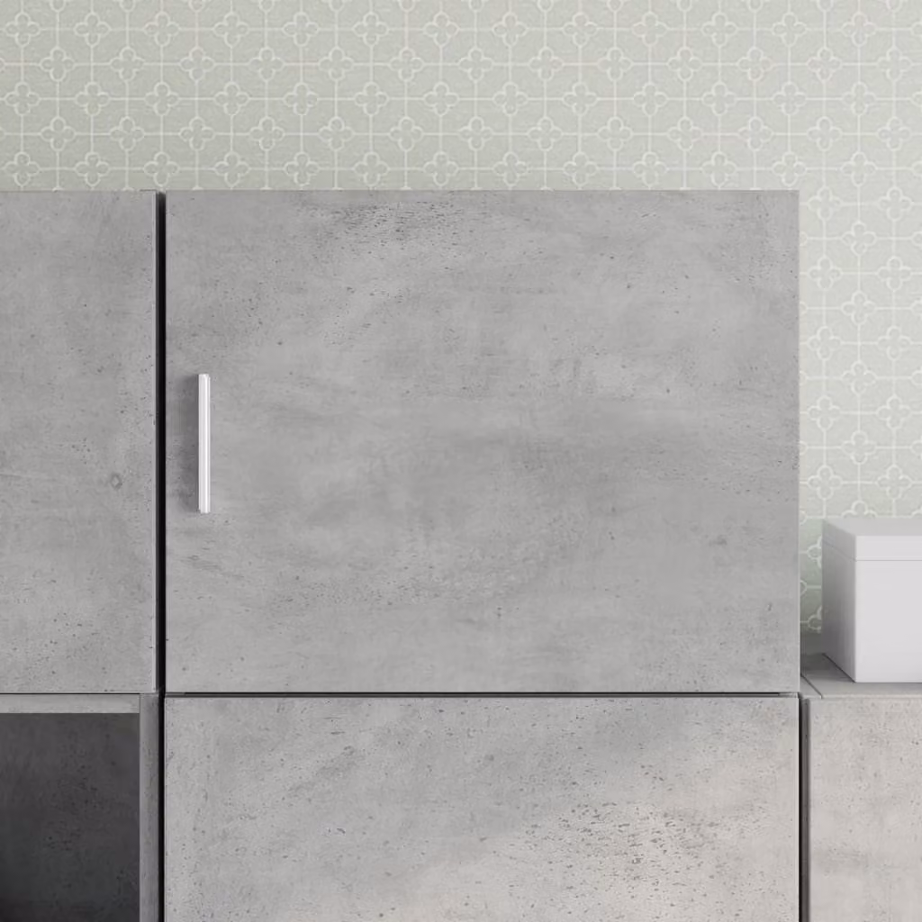 Mobile a parete vidaXL in legno multistrato e MDF, colore grigio cemento, stile rustico, L 50 x P 42,5 x H 40 cm