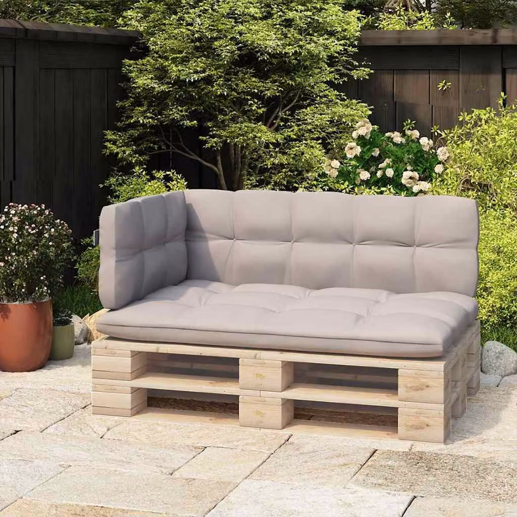 Schienale per divano a pallet vidaXL in metallo grigio chiaro, Larghezza: 110 cm