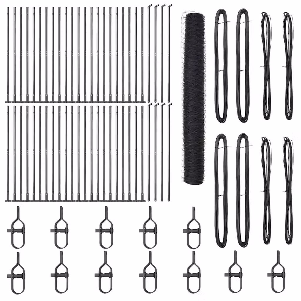Palo della recinzione rotondo vidaXL in acciaio rivestito in PVC, Grigio, H: 120 cm, L: 100 cm – 2