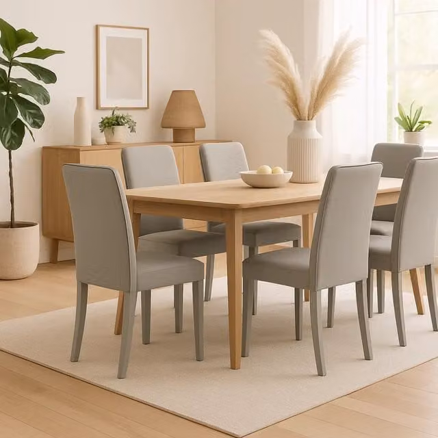 Set di 2 sedie da pranzo imbottite in similpelle grigio chiaro Alina con struttura in legno facili da pulire Made in Italy | Duzzle