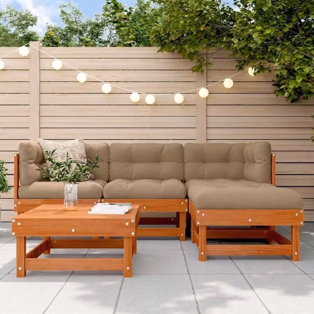 Set Lounge da Giardino 5 pz Marrone Cera 3418091