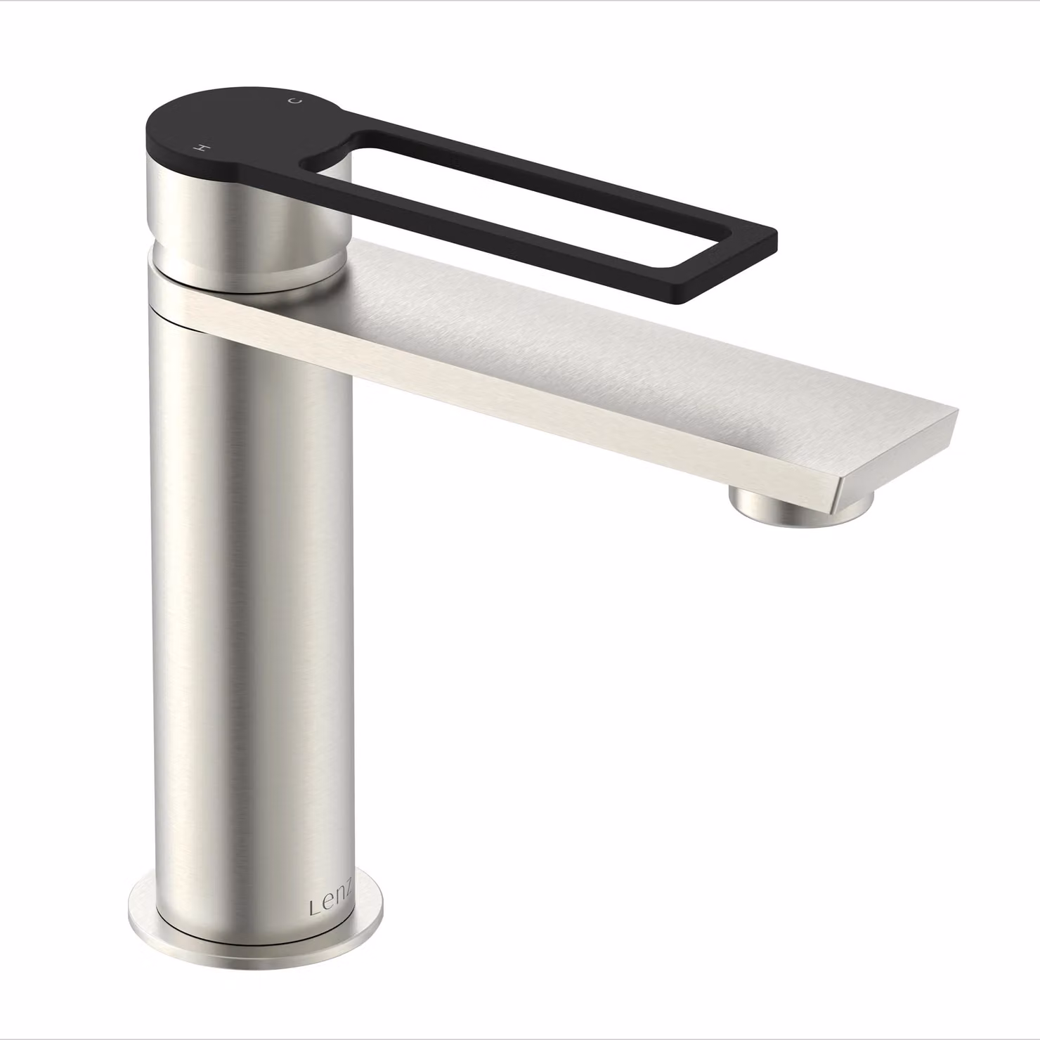 Miscelatore per lavabo Lenz MINA - design bicolore, antimpronta, miscelatore girevole, valvola pop-up easy-clean, 46013011