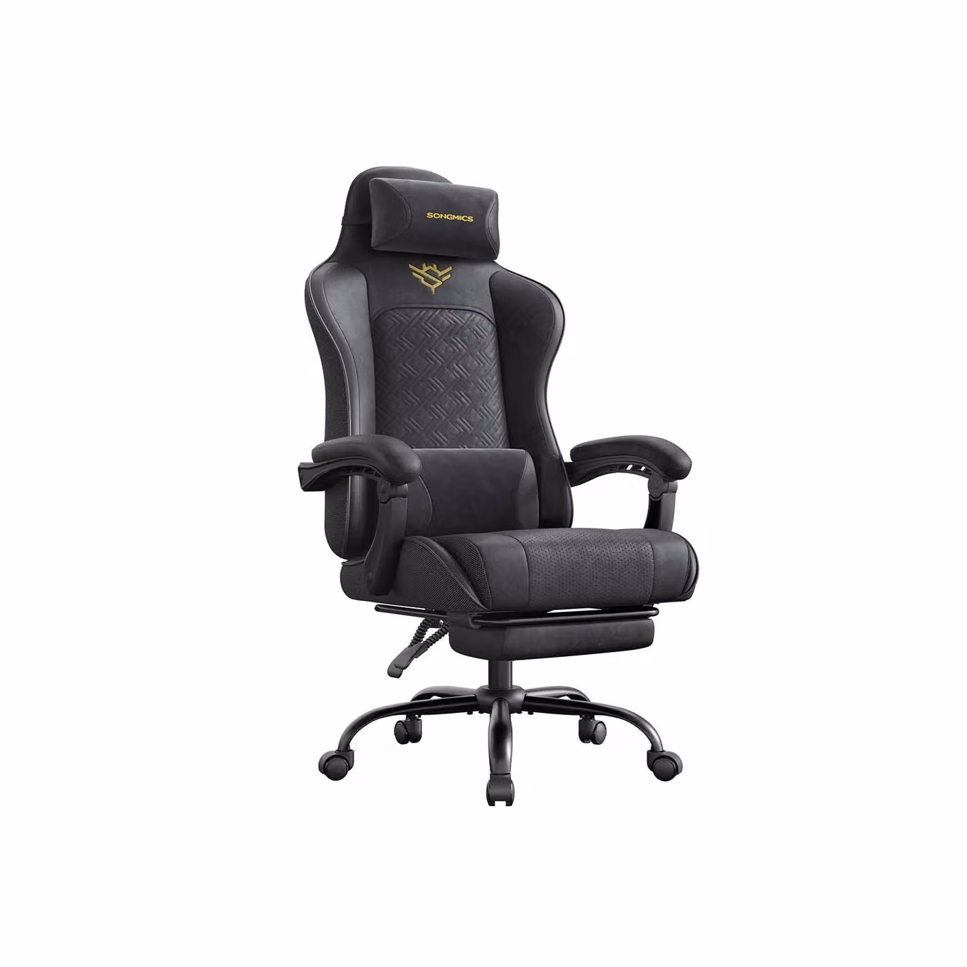 Sedia da Gaming Ergonomica Reclinabile con Poggiapiedi, Nero Inchiostro