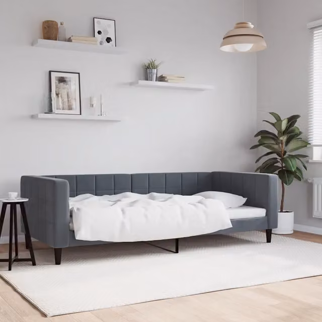 Letto da giorno moderno vidaXL in velluto grigio