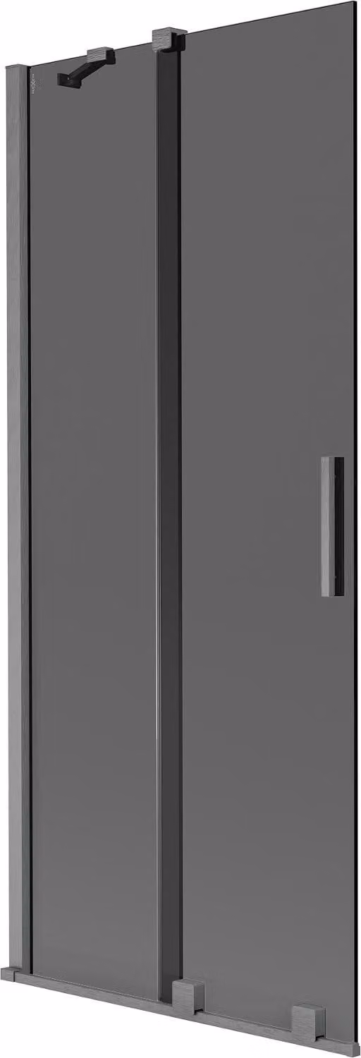 Mexen Velar paratia doccia a 2 ante scorrevoli 85 x 150 cm, grafite, grigio canna di fucile spazzolato - 896-085-000-41-66