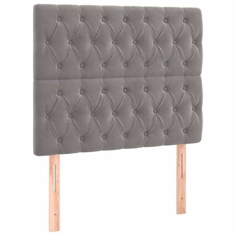 Testiera Grigio Chiaro 90x7x118/128 cm Velluto