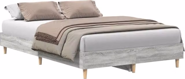 Letto matrimoniale Design In in legno grigio L: 193 cm, P: 123 cm, H: 25 cm