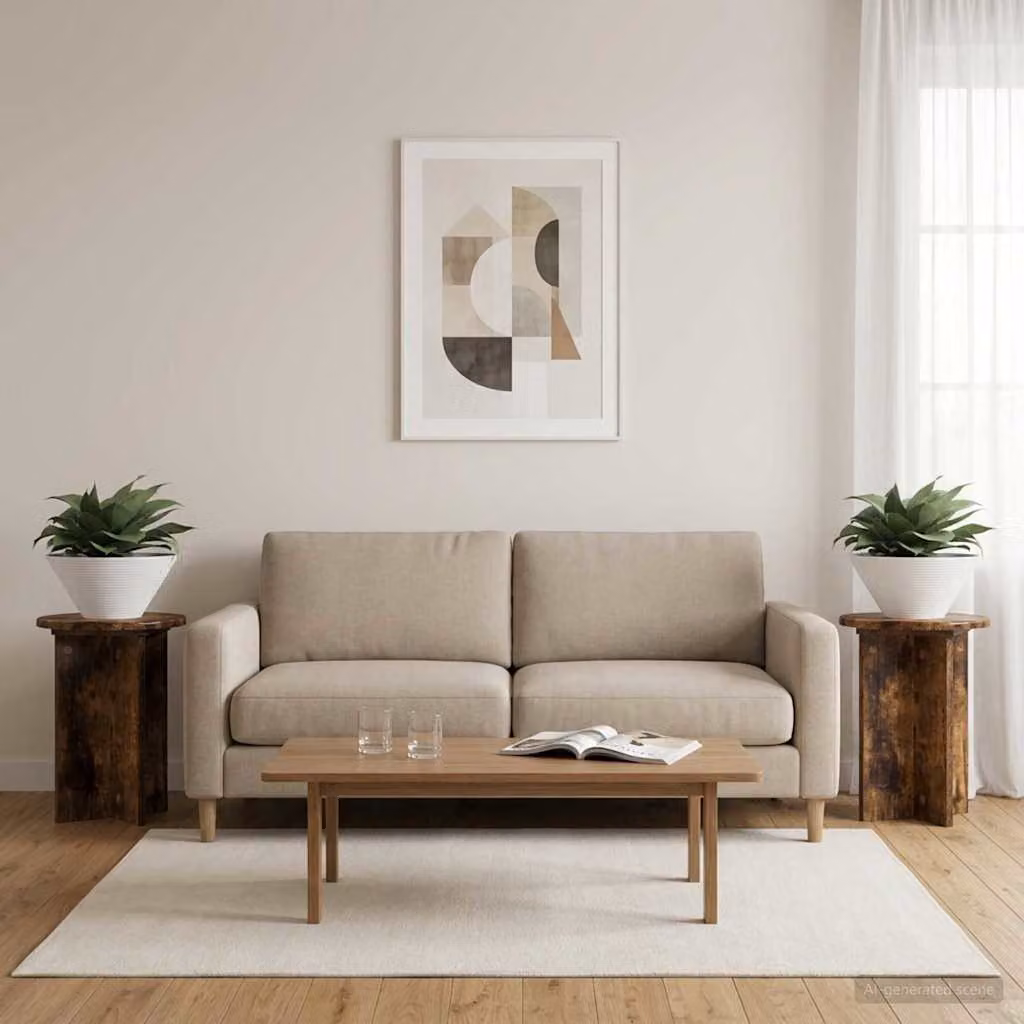 Set di 2 supporti per piante vidaXL in legno MDF colore marrone, Ø 29,5 x H 40 cm