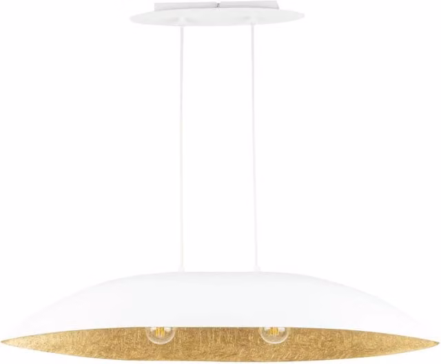 Lampada a sospensione Gondola bianco oro 2xE27 Sigma