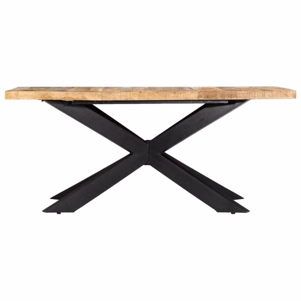 Tavolo da Pranzo 180x90x76 cm in Legno Massello di Mango Grezzo