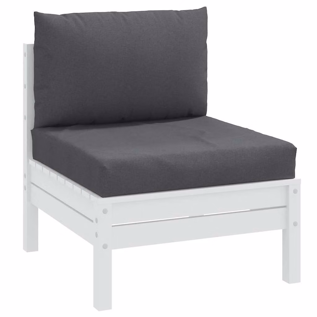 Set di 2 cuscini per pallet vidaXL in tessuto poliestere antracite, L 60 x L 60 x H 9,5 cm