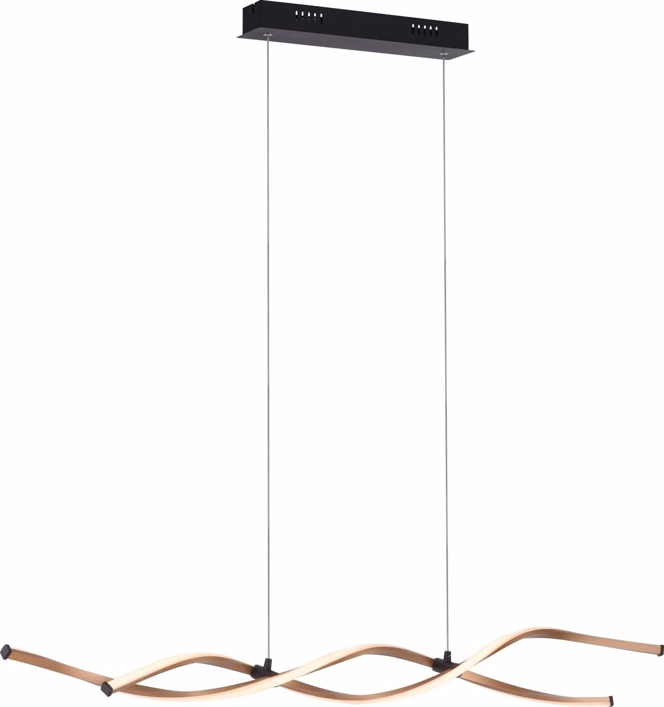 Lampada a sospensione a LED - Nero - Giallo oro - Metallo - 110 x 120 cm