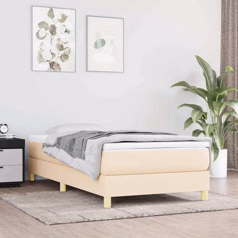Struttura Letto a Rete a Molle vidaXL in Tessuto Beige L: 80 cm, P: 200 cm