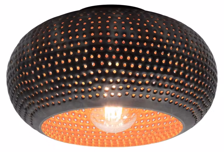 Lampada da soffitto FURNLUX Punch Nero e Bronzo 35 cm / Colore principale: Nero / Dimensioni: 35 x 20 x 35 cm