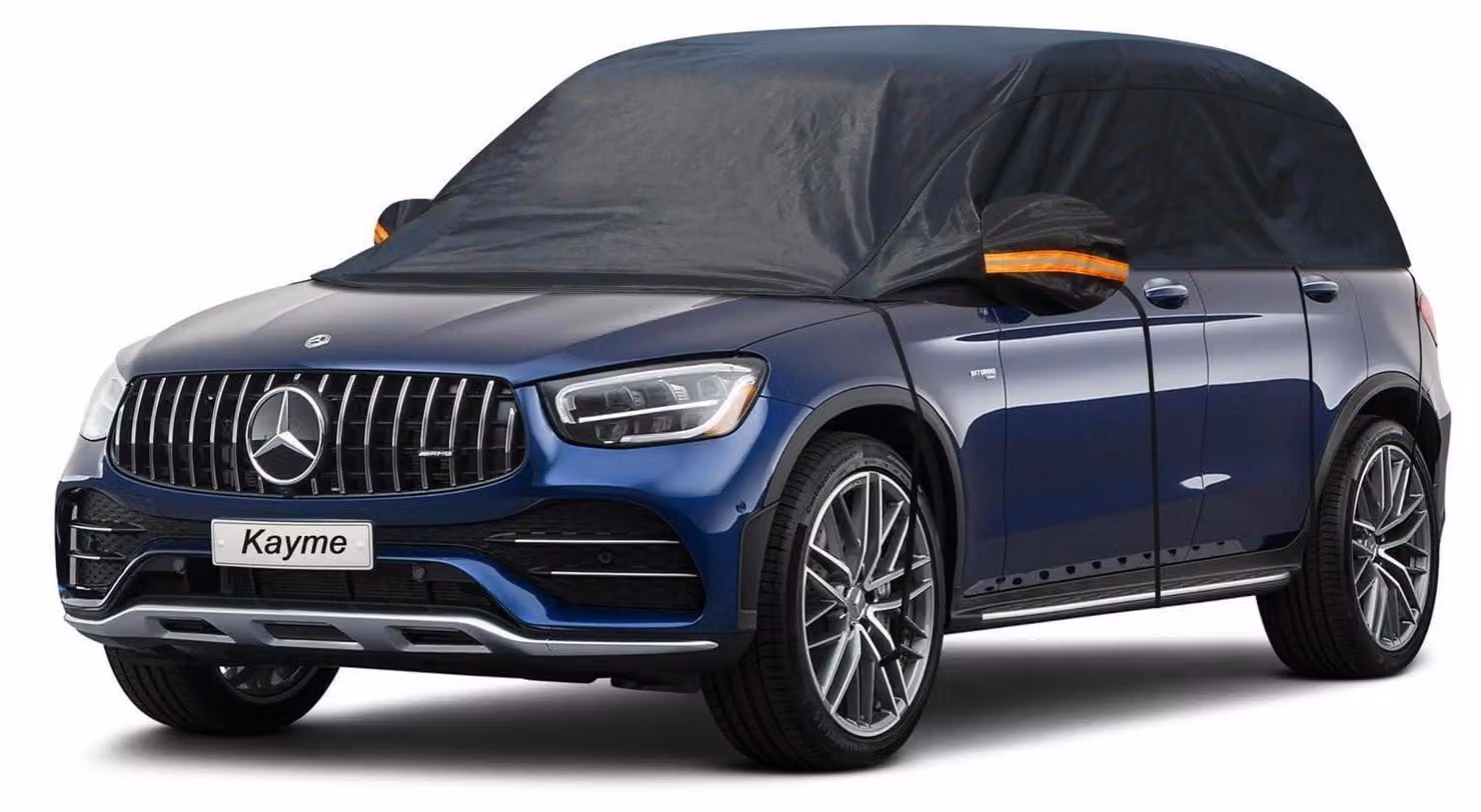 Copertura impermeabile e traspirante per auto, adatta a garage parziali, fino a 460 cm, colore nero