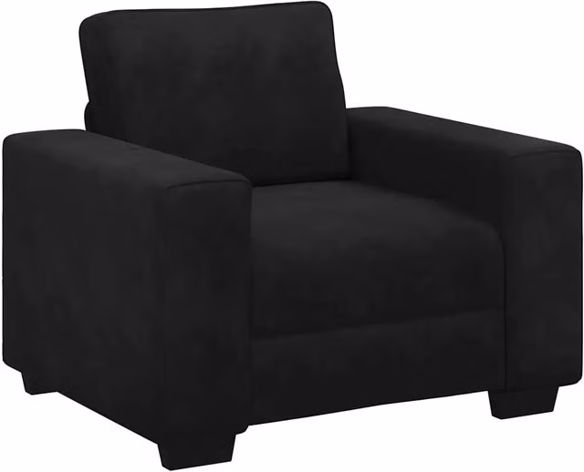 Divano moderno in velluto nero con braccioli per soggiorno e camera da letto L: 100 cm, P: 77 cm, H: 82 cm – 1