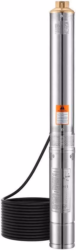 Pompa sommergibile per pozzi profondi, potenza 550 W, 230 V, altezza di sollevamento 85 m, portata 65 l/min, pompa in acciaio con cavo da 20 m e scatola di controllo esterna, adatta per uso industriale e privato