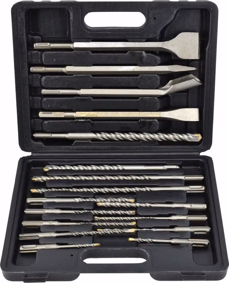 Awtools sds+ set di scalpelli e punte da trapano 17 elementi.