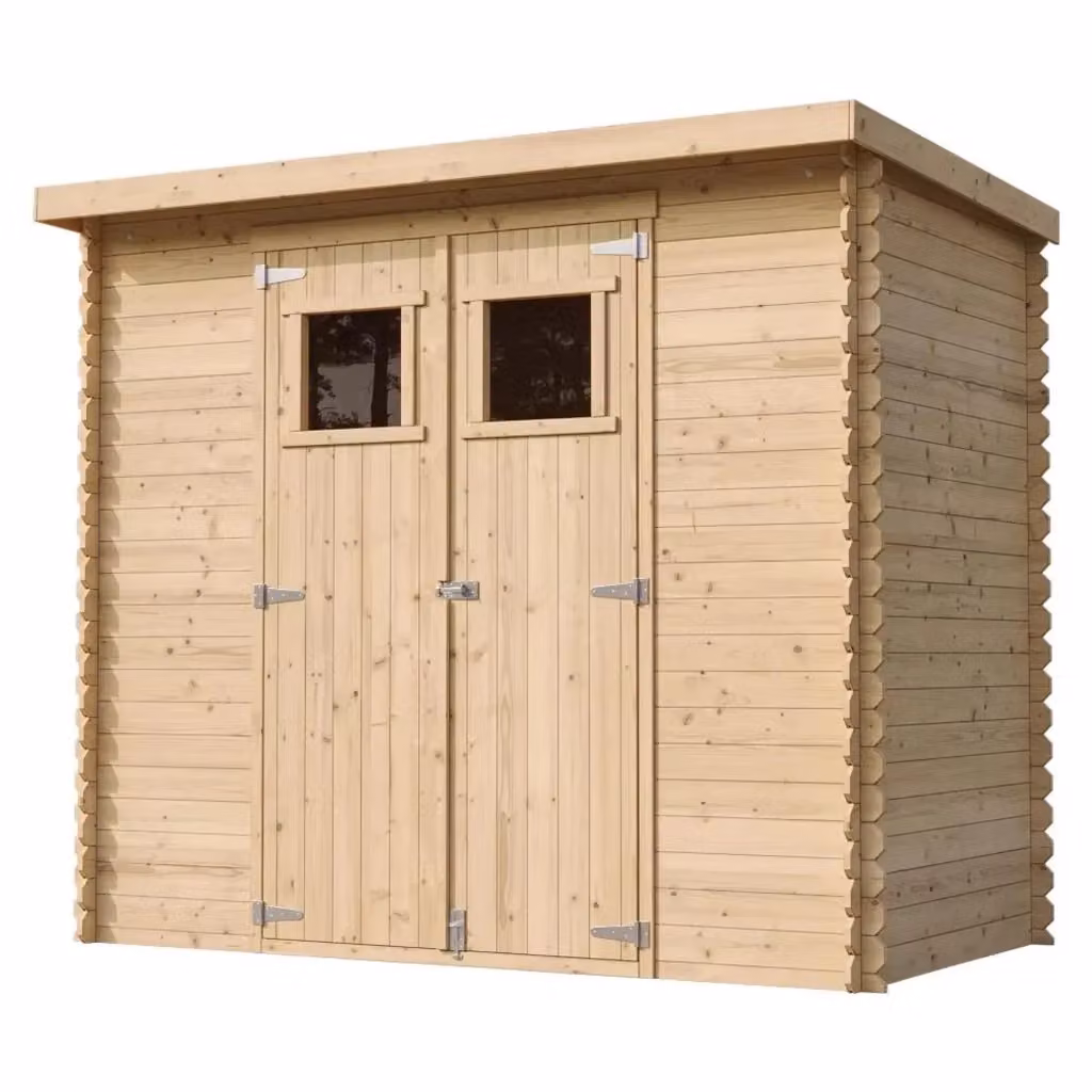 Casetta da giardino in legno Timbela M310 grigia per esterni L: 239 cm, P: 142 cm, H: 200 cm – 2