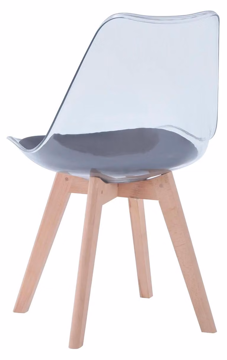 Sedia da pranzo - Sedia da cucina - Rivestita in ecopelle di poliuretano, gambe in legno, senza braccioli, schienale ergonomico, montaggio semplice, dimensioni 82x55x48 cm - Colore: nero