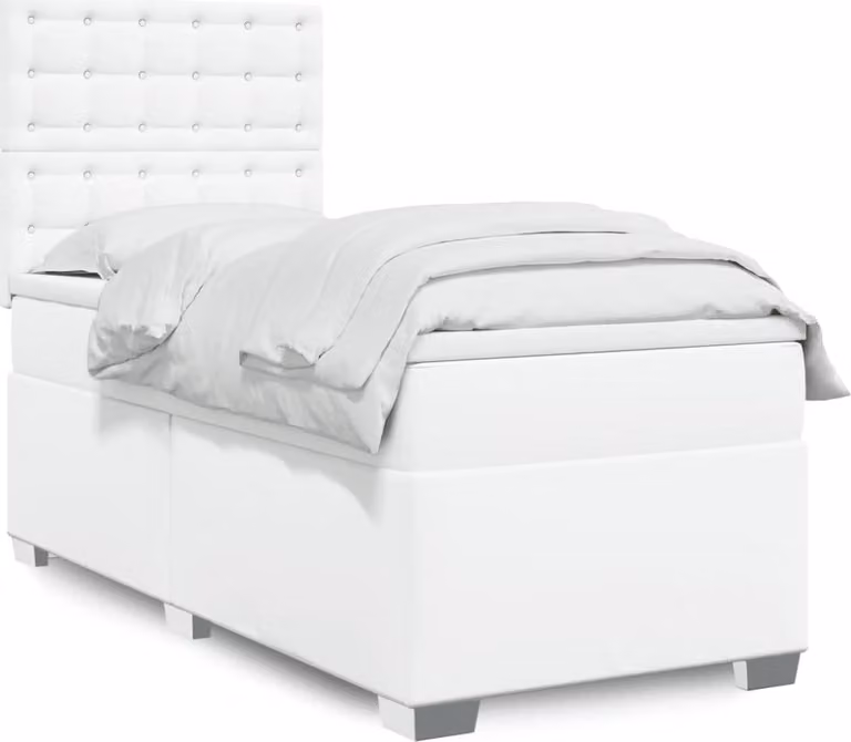 Maison Exclusive - Giroletto a Molle con Materasso Bianco 100x200 cm in Pelle finta