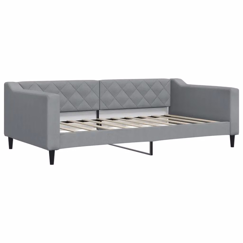 Letto da Giorno Moderno vidaXL in Tessuto Grigio con Struttura Imbottita – 2