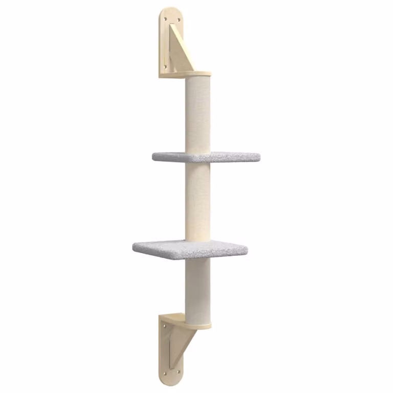 Albero per Gatti con Tiragraffi a Parete Grigio Chiaro 108 cm