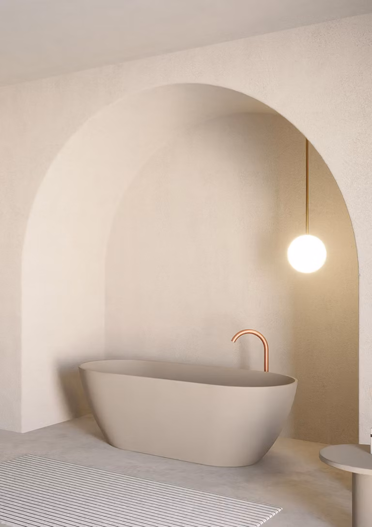 RIHO Bilbao baignoire en pose libre, SOLIDSurface, Pebble Grey, B118001106, B118001106