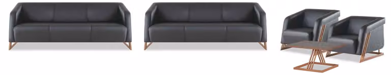 Ledersofas Couch 3-Sitzer Sessel Couchtisch Sofa-Set Sofagarnituren
