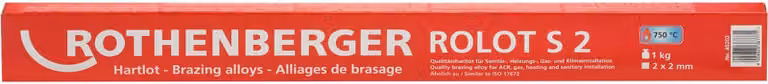 Rothenberger ROLOT S2, simile a ISO 17672, 2x2x500 mm, 1 kg, 1 pz.