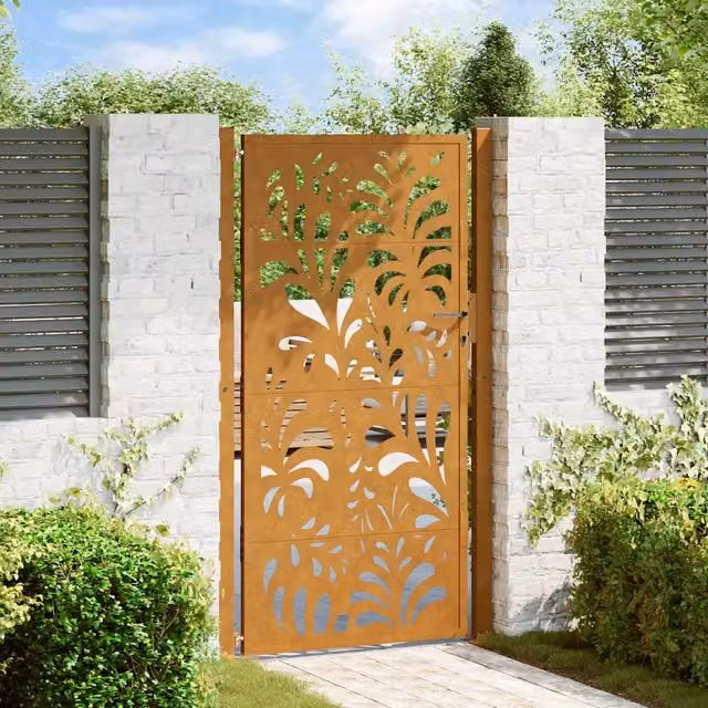 Cancello da giardino 100x200 cm design ondulato 4100978