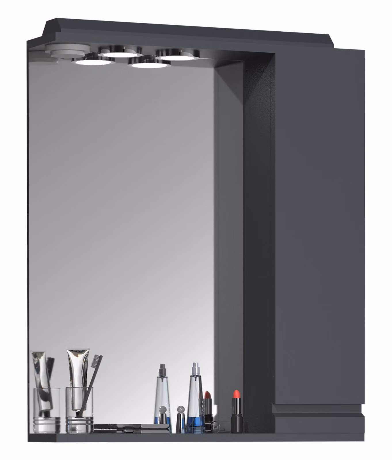 Armadio bagno senza tempo | Dimensioni ca. H. 71 x W. 60 x D. 14 cm | spazio sufficiente | Armadio a specchio con illuminazione - Silora L