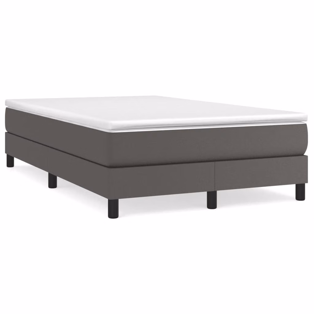 Giroletto a Molle con Materasso Grigio 120x200 cm in Pelle finta