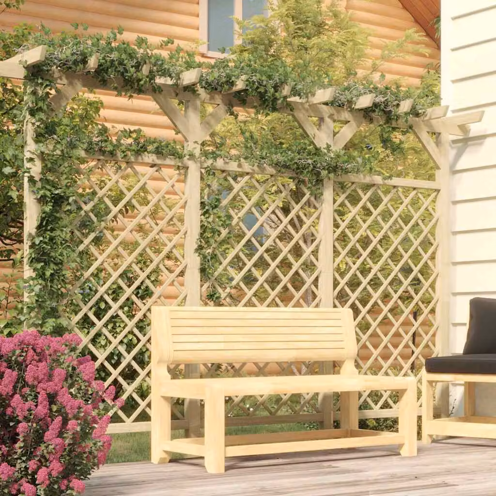 vidaXL Recinzione a Traliccio con Pergolato in Legno di Pino Impregnato, L 300 x P 50 x H 200 cm, Marrone o Verde – 1