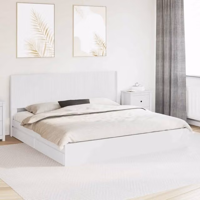 Struttura del letto con stoccaggio e testata Bianco 3414001